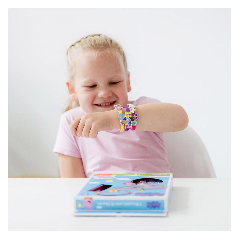 Load image into Gallery viewer, Bambolino peppa pig armbandjes maken set 3 schuif armbandjes met 18 bedels - speelgoed junior vanaf 3 jaar peuter kleuter