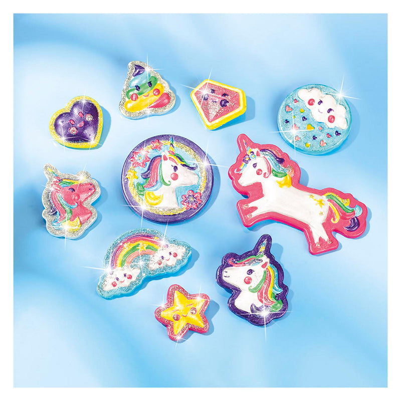 Load image into Gallery viewer, Totum unicorn gips gieten schilderen model paint 10 gipsfiguren maken incl. 5 kleuren verf en penseel - knutselset cadeau tip speelgoed meisjes en jongens vanaf 5 jaar