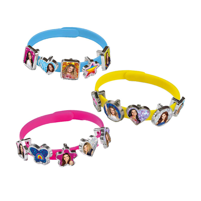 Load image into Gallery viewer, Totum k3 3 schuif armbandjes maken met 18 bedels - speelgoed meisjes vanaf 3 jaar - 21 delige set studio 100 meisjes