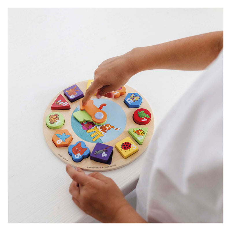 Afbeelding laden in galerijviewer, Bambolino toys dikkie dik houten leerklok, 12dlg.