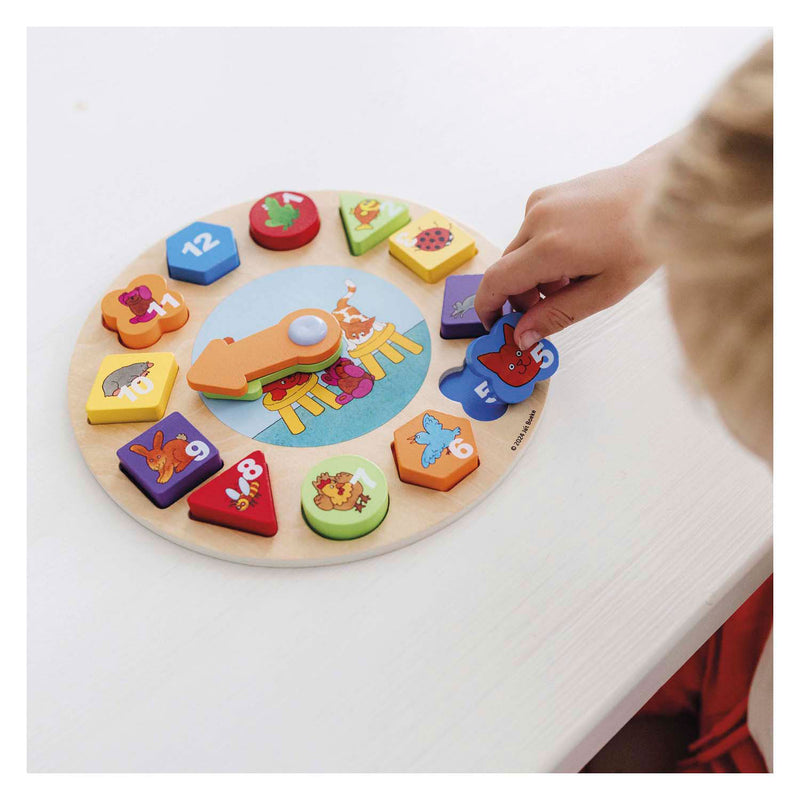 Afbeelding laden in galerijviewer, Bambolino toys dikkie dik houten leerklok, 12dlg.