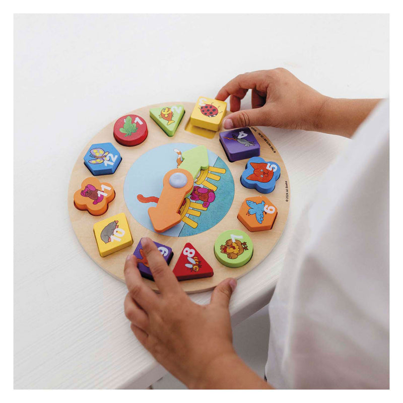 Afbeelding laden in galerijviewer, Bambolino toys dikkie dik houten leerklok, 12dlg.