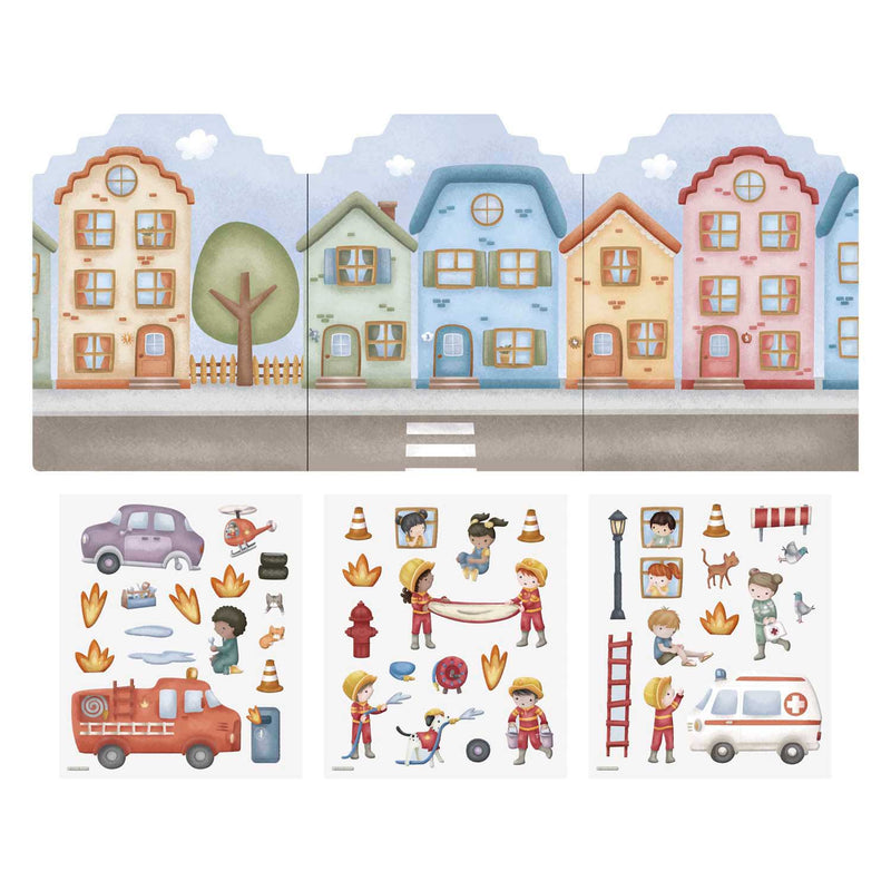 Load image into Gallery viewer, Little dutch herbruikbare sticker speelset jim friends - 3 vellen met mooie dikke stickers, compleet met speelachtergrond - niet permanente, verplaatsbaar en herbruikbaar - creatief speelgoed vanaf 3 jaar
