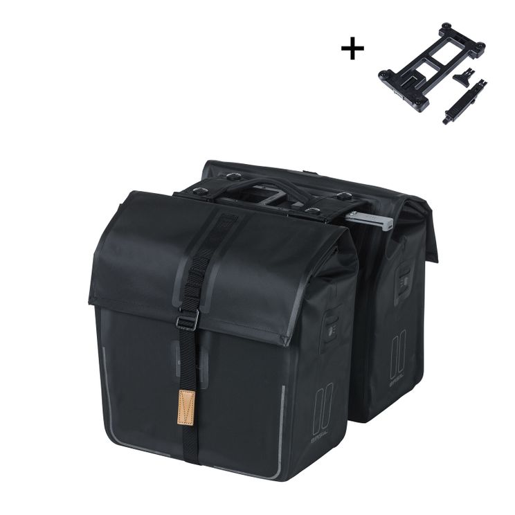 Load image into Gallery viewer, Basil tas urban dry mik 2.0 dubbel matzwart | 50l