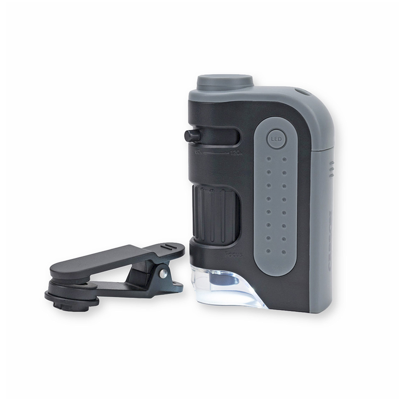 Load image into Gallery viewer, Carson handmicroscoop mm-350 microbrite plus 60-120x met smartphone adapter