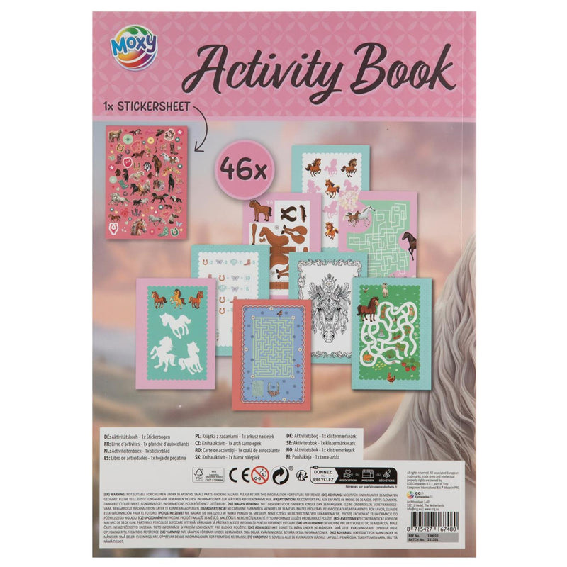 Load image into Gallery viewer, Moxy horses activiteitenboek met stickers a4 24 pagina's 29,7x21cm