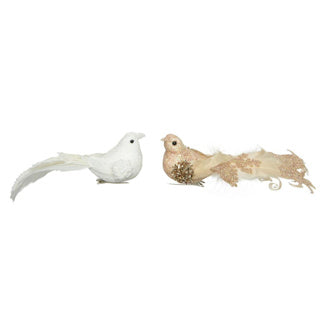 Load image into Gallery viewer, Kaemingk vogel foam pearls - glitter feather op clip 4 assorti 16,5 cm