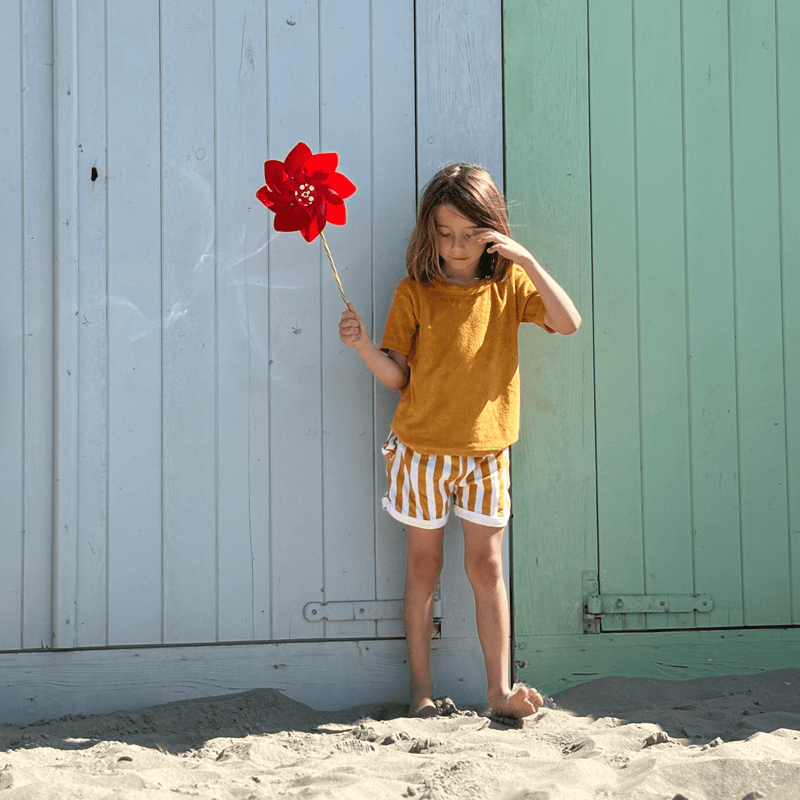 Afbeelding laden in galerijviewer, Flow | geel wit jongens set strand – terry