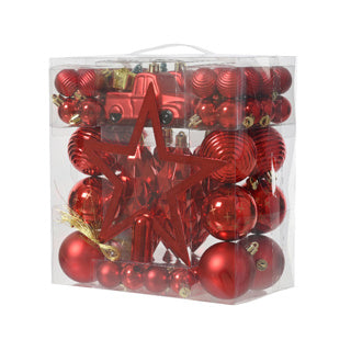 Load image into Gallery viewer, Kaemingk decoris kerstboom decoratie 67-delig rood