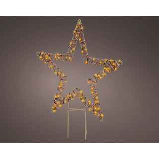 Load image into Gallery viewer, Kaemingk micro led stake light wicker steady buitenl.1 cm x w.48cm x h.54cm
