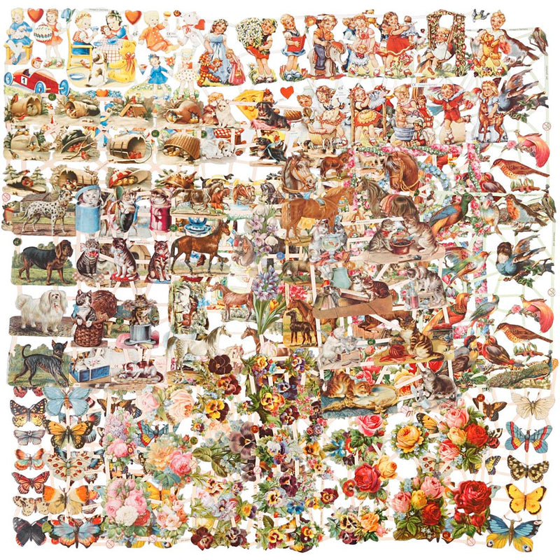 Afbeelding laden in galerijviewer, Https: www.cchobby.nl vintage-plaatjes-hele-jaar-vel-16-5x23-5-cm-30-vel-1-doos