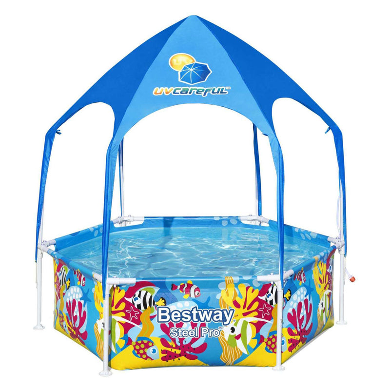 Afbeelding laden in galerijviewer, Bestway kinderzwembad steel pro uv careful bovengronds 183x51 cm