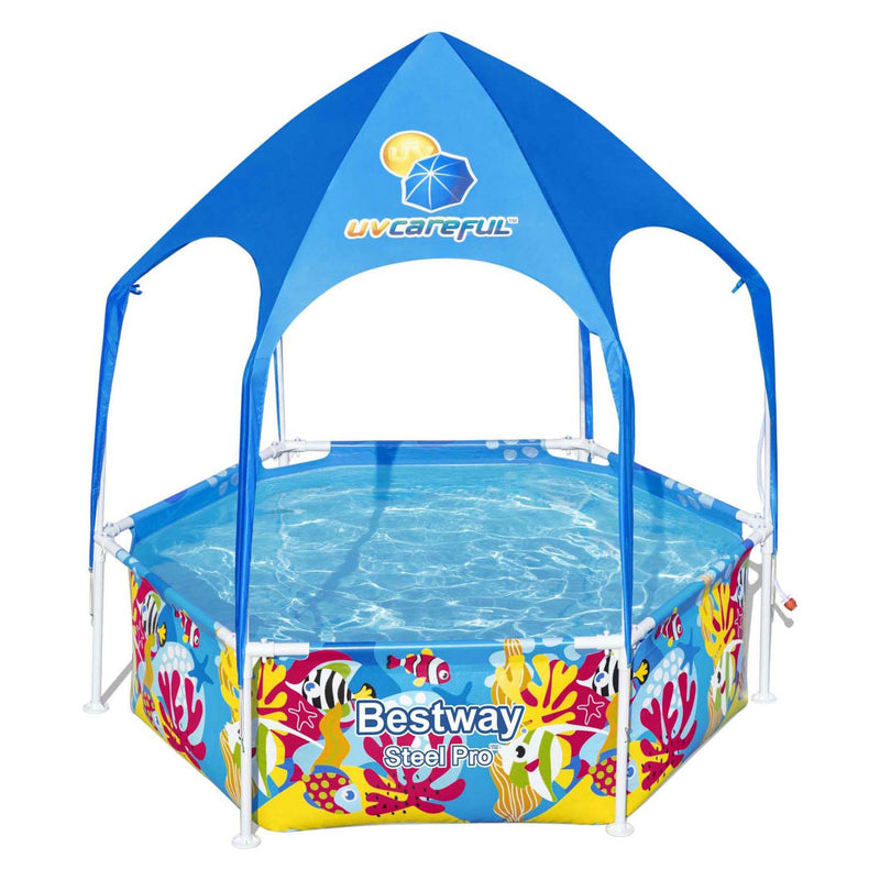 Afbeelding laden in galerijviewer, Bestway kinderzwembad steel pro uv careful bovengronds 183x51 cm