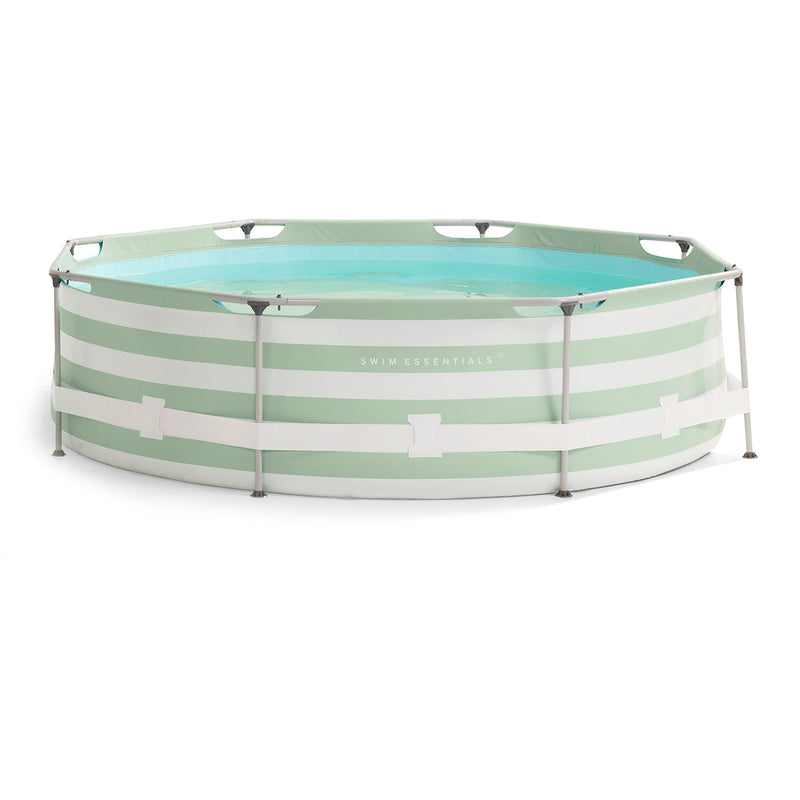 Load image into Gallery viewer, Swim essentials luxe groen gestreept zwembad rond