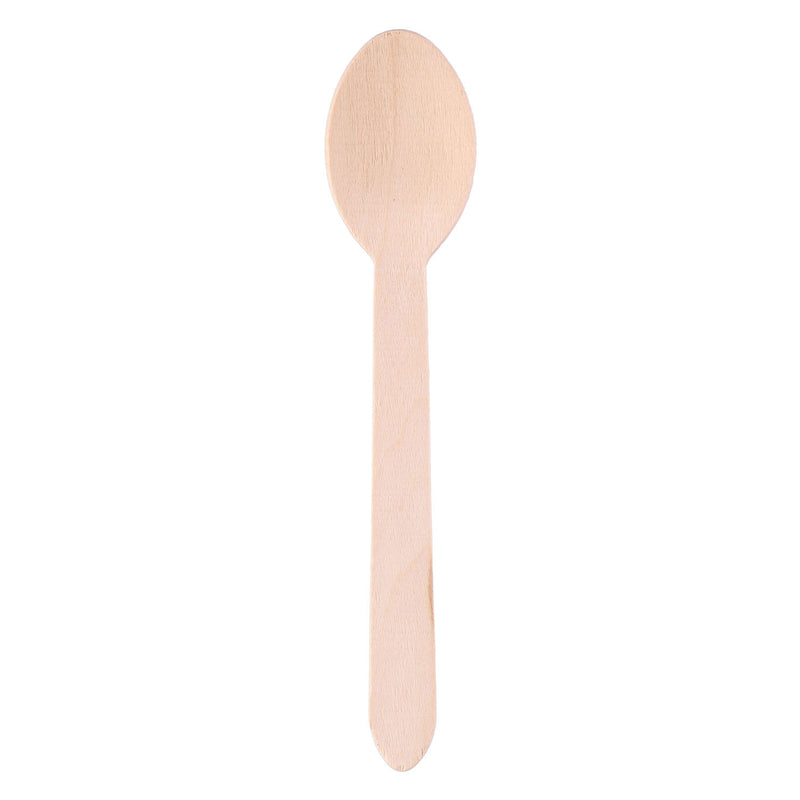 Load image into Gallery viewer, Wegwerp lepel hout 16cm, 50st.