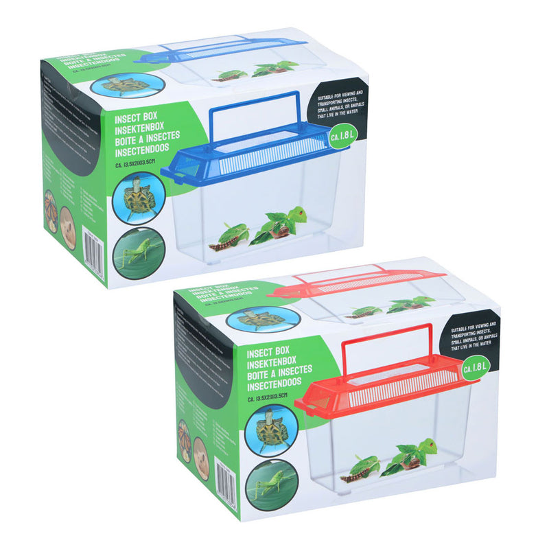Load image into Gallery viewer, Merkloos sans marque insectenbox met deksel - transparante kunststof insectenbak 1,8 liter.