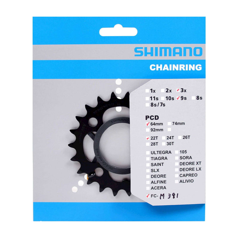 Load image into Gallery viewer, Shimano kettingblad 22t FC-M391 zwart