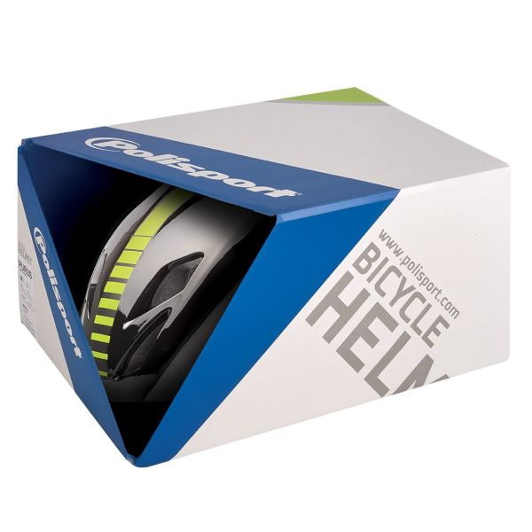 Load image into Gallery viewer, Polisport helm Aero Road mat wit glans zwart geel M 55-58cm