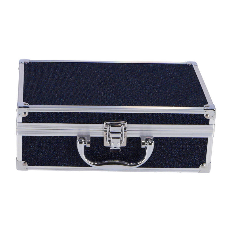 Load image into Gallery viewer, Casuelle aluminium make-up koffer donkerblauw glitter