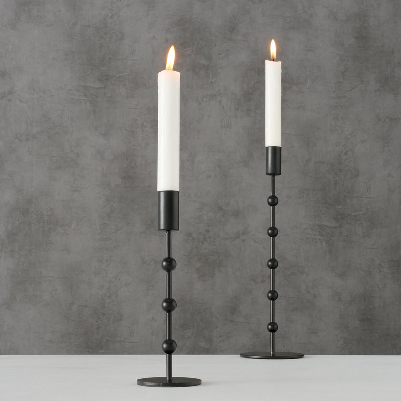 Afbeelding laden in galerijviewer, Boltze home kandelaar metaal zwart 2 dlg. h20-30cm