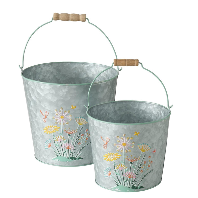 Afbeelding laden in galerijviewer, Boltze home emmer floriana set a 2st h15 20cm