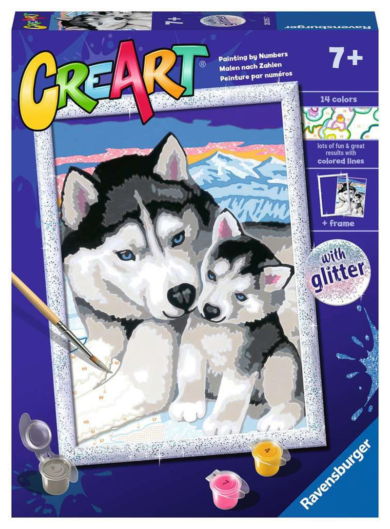 Load image into Gallery viewer, Ravensburger creart cute huskies