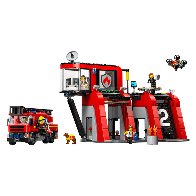 Load image into Gallery viewer, Lego city brandweerkazerne en brandweerauto - 60414