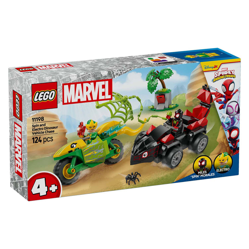 Load image into Gallery viewer, Lego spidey 11198 spin en electro achtervolging met dinosaurusvoertuigen