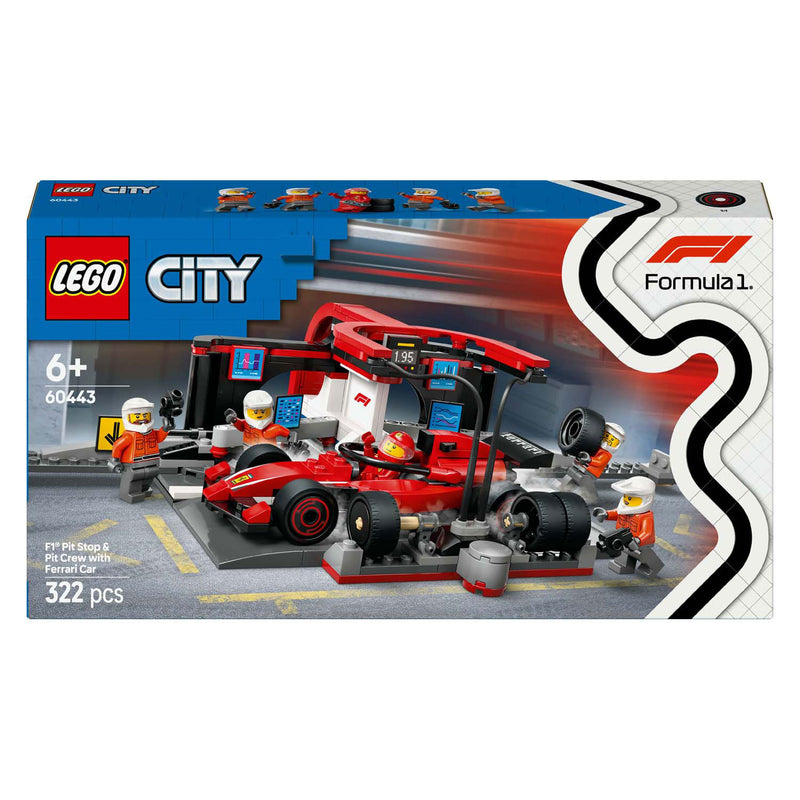Load image into Gallery viewer, Lego city f1 pitstop en pitcrew met ferrari auto - 60443