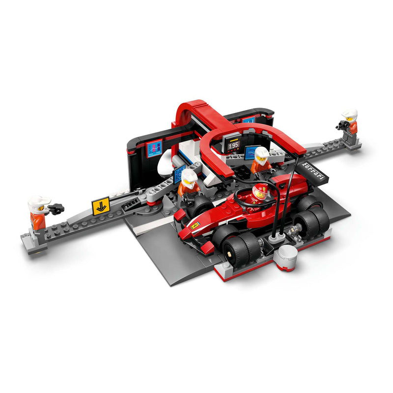 Load image into Gallery viewer, Lego city f1 pitstop en pitcrew met ferrari auto - 60443