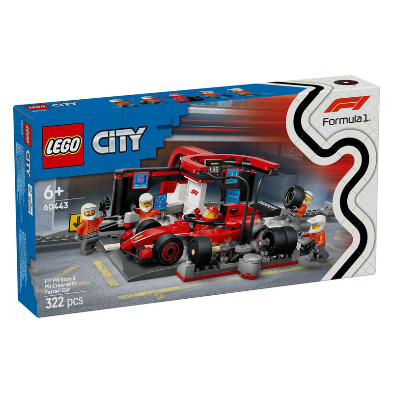 Load image into Gallery viewer, Lego city f1 pitstop en pitcrew met ferrari auto - 60443