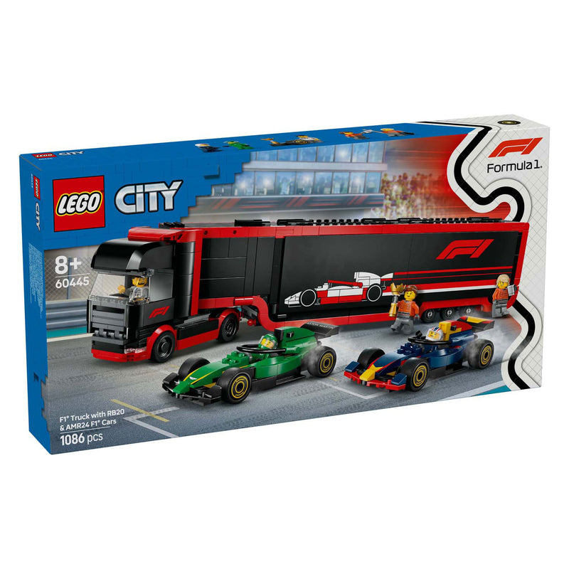 Load image into Gallery viewer, Lego city f1 truck met rb20 en amr24 f1® auto's speelset - 60445