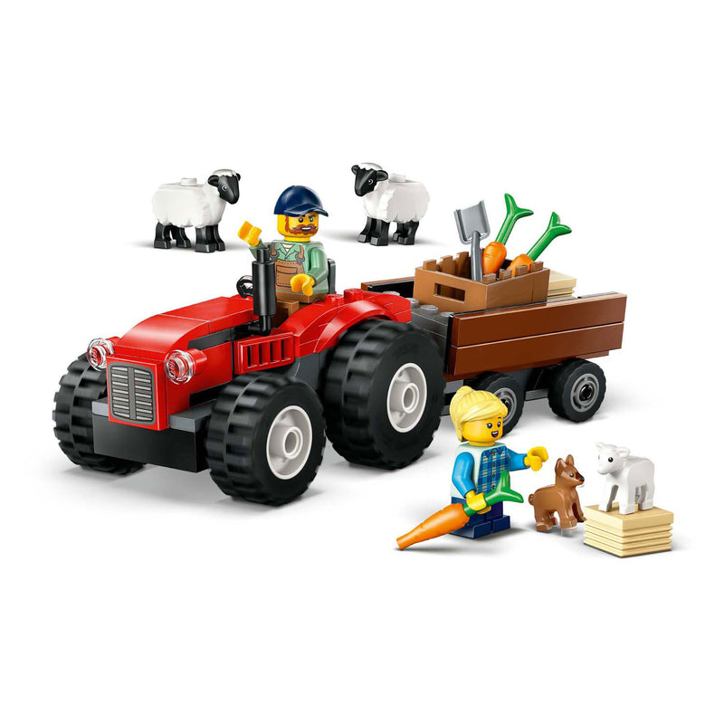 Afbeelding laden in galerijviewer, Lego city 60461 rode tractor met aanhanger en schapen