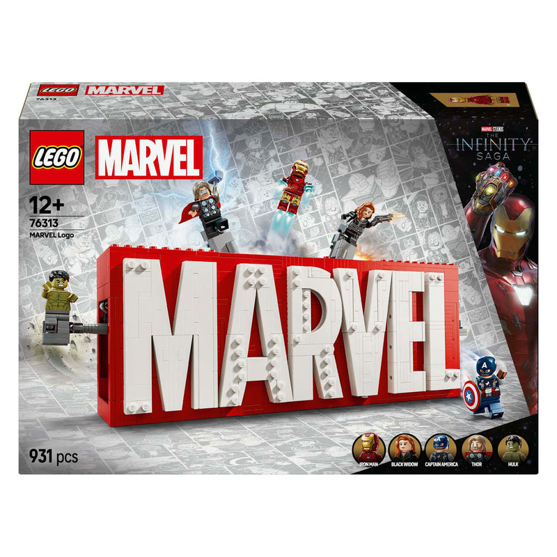Load image into Gallery viewer, Lego super heroes 76313 marvel logo en minifiguren