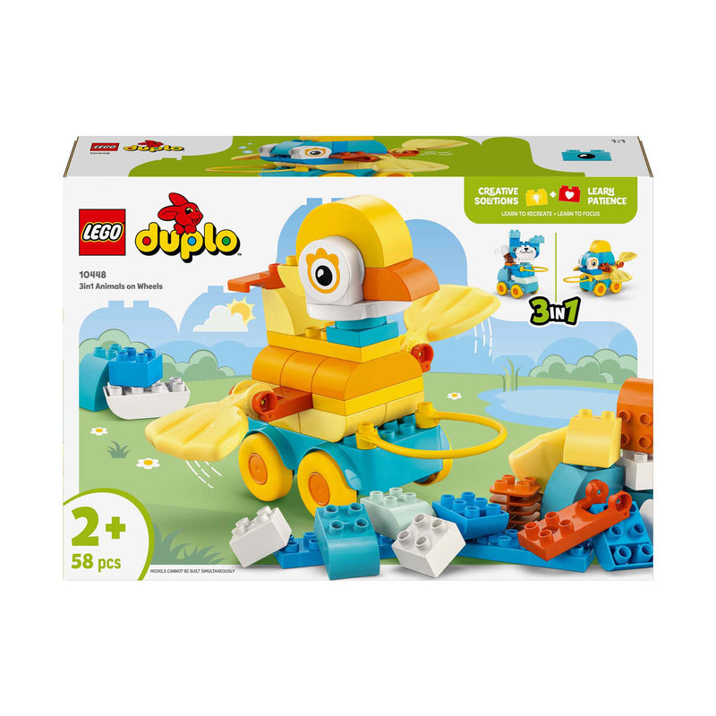 Load image into Gallery viewer, Lego duplo 10448 3-in-1 dieren op wielen peuterspeelgoed