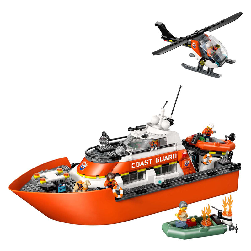Load image into Gallery viewer, Lego city 60504 kustwacht reddingsboot met helikopter