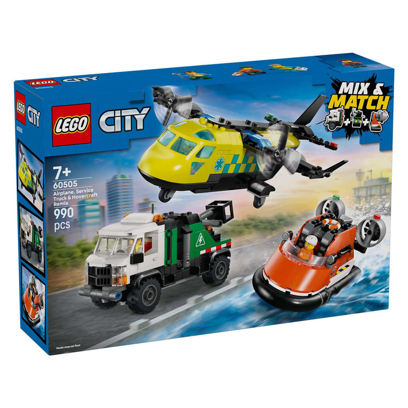 Load image into Gallery viewer, Lego city great vehicles 60505 vliegtuig, servicewagen en hovercraft remix