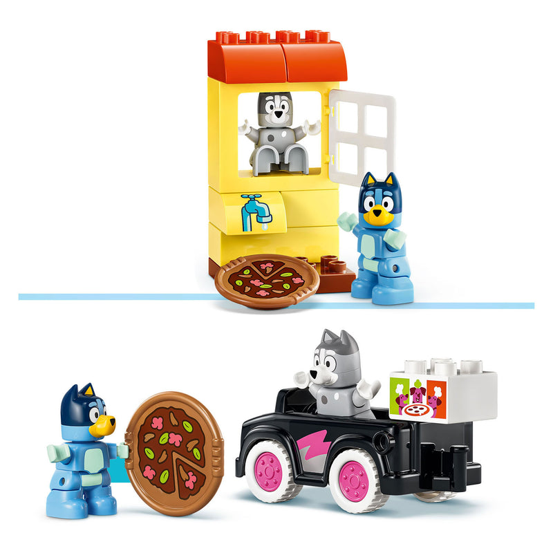 Afbeelding laden in galerijviewer, Lego duplo bluey pizzameisjes met muffin en bluey educatief speelgoed voor peuters 10469
