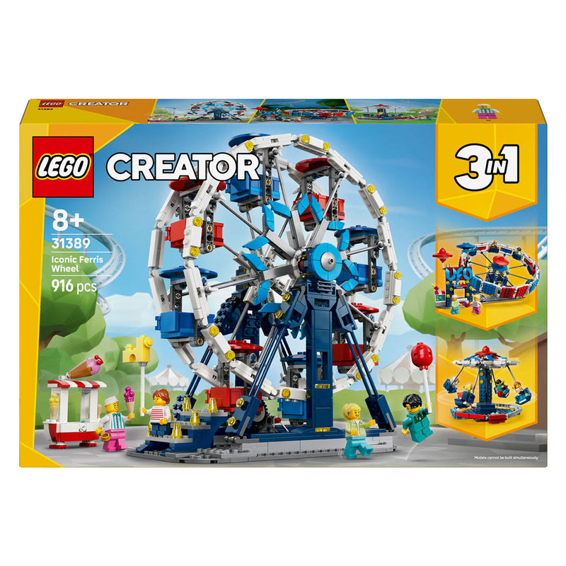 Afbeelding laden in galerijviewer, Lego creator 3in1 klassiek reuzenrad, ufo-attractie en zweefmolen speelgoed voor kinderen 31389