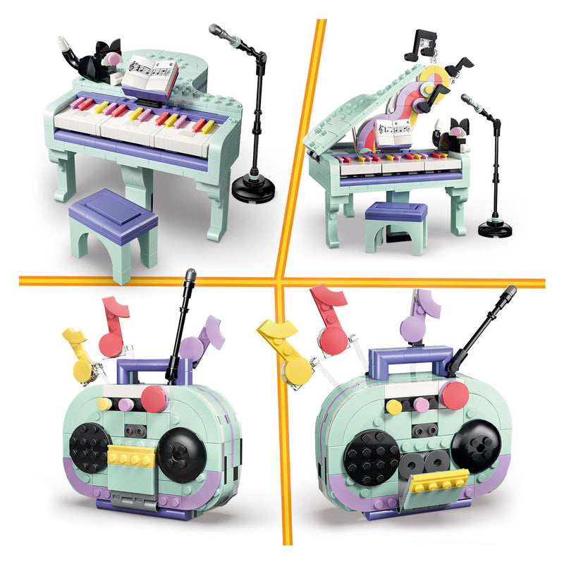 Afbeelding laden in galerijviewer, Lego creator 3in1 piano met kat en radio en platenspeler speelgoed voor kinderen 31392