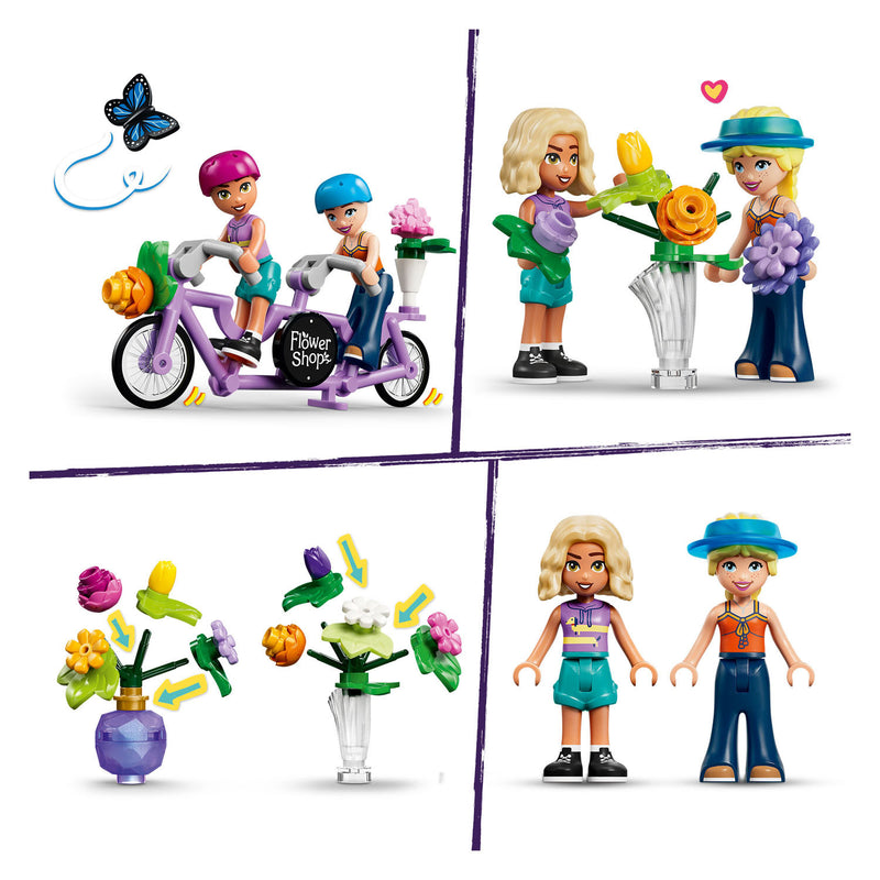 Afbeelding laden in galerijviewer, Lego friends creatieve bloemenwinkel bouwpakket voor kinderen met bloemen en speelgoedwinkel 42693