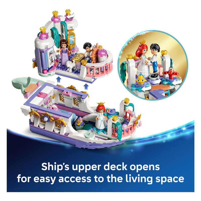 Afbeelding laden in galerijviewer, Lego ǀ disney princess ariëls koninklijke trouwboot bouwpakket voor kinderen met 7 poppetjes 43299