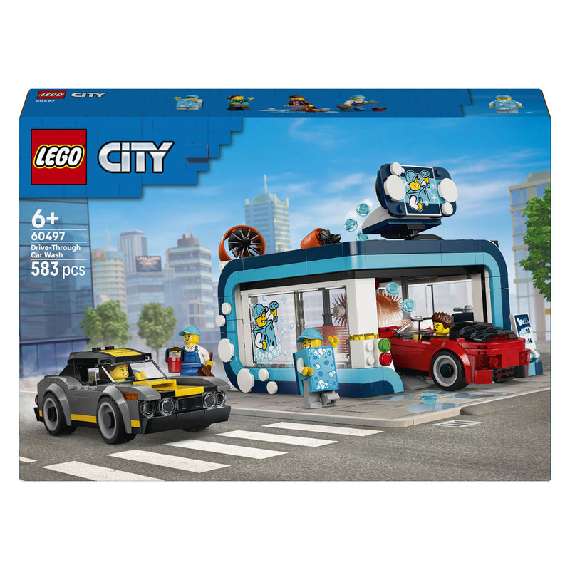 Afbeelding laden in galerijviewer, Lego city autowasstraat auto bouwpakket voor kinderen vanaf 6 jaar 60497