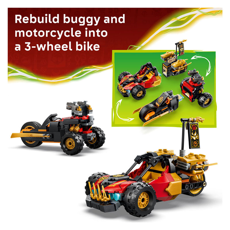 Afbeelding laden in galerijviewer, Lego ninjago 71864 kai en cole's combivoertuigen