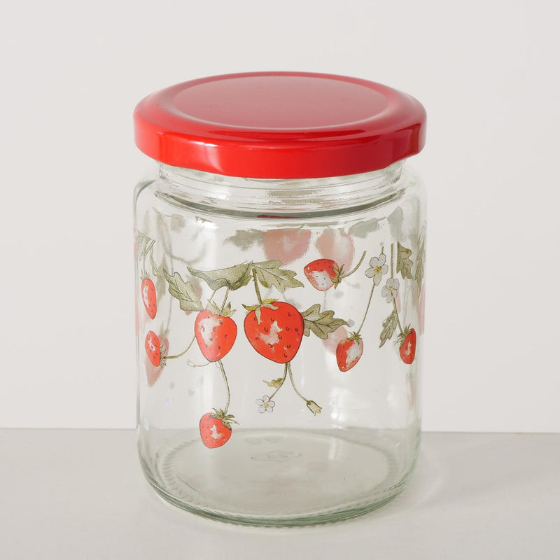 Load image into Gallery viewer, Boltze home voorraadpot 'emily' aardbei glas 240ml dia.7x9cm 2 assorti
