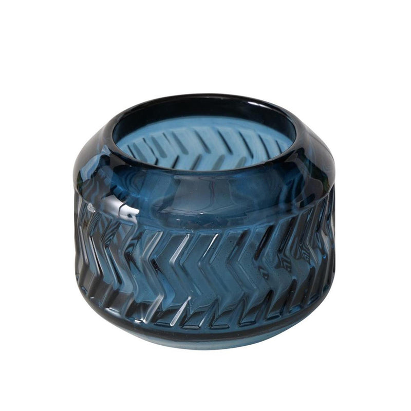 Load image into Gallery viewer, Boltze home theelichthouder 'vadina' glas dia.8x6cm blauw 3 assorti