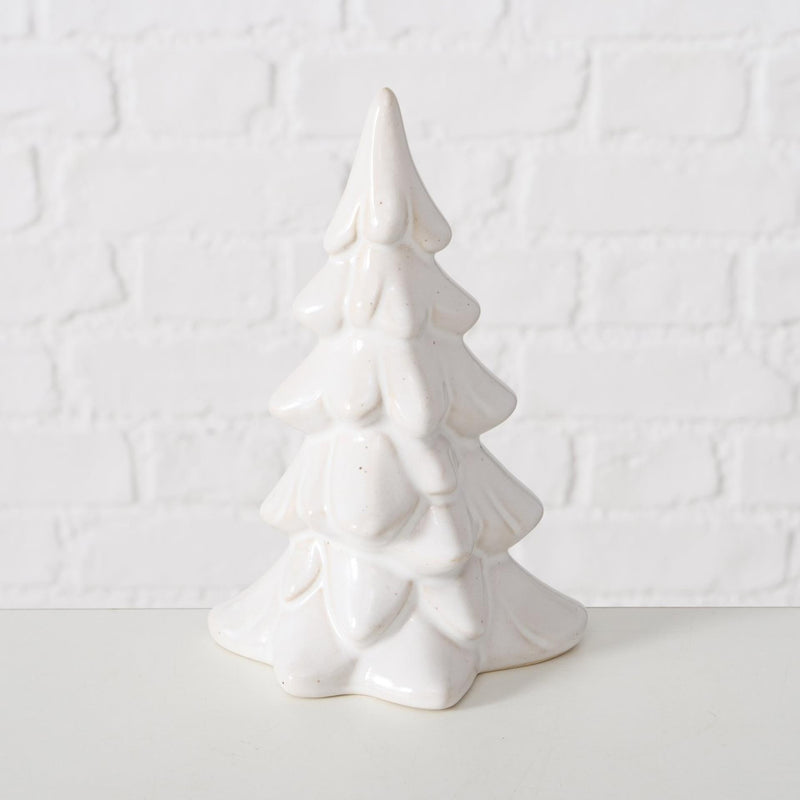 Load image into Gallery viewer, Boltze home deco kerstboom cristo steen h14,5cm wit