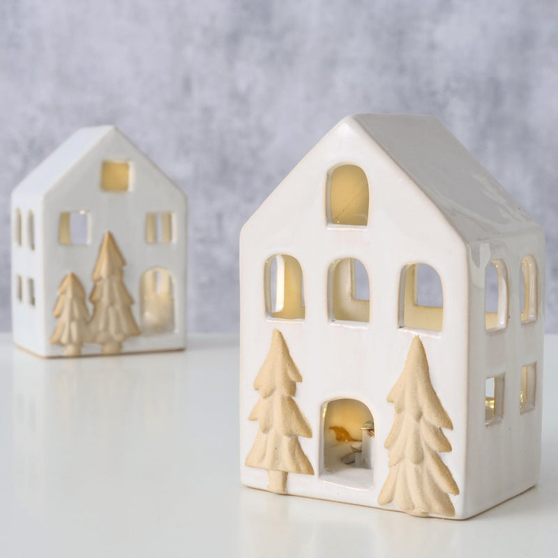 Afbeelding laden in galerijviewer, Boltze home deco huisje castle porselein led h10,5cm