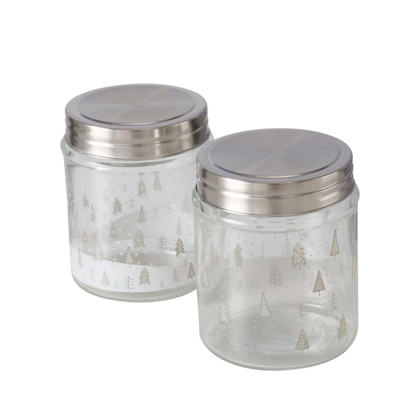 Load image into Gallery viewer, Boltze home voorraadpot countreyside 625 ml dia.9,8x12,5cm glas met rvs