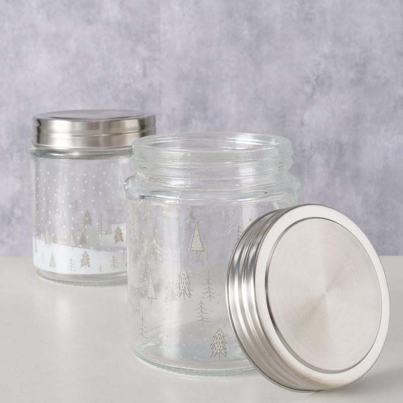 Load image into Gallery viewer, Boltze home voorraadpot countreyside 625 ml dia.9,8x12,5cm glas met rvs